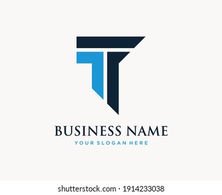 initial letter logo TT. TT logo design template with business card. Vector
