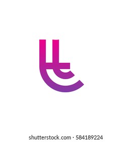 initial letter logo tt, t inside t rounded lowercase purple pink