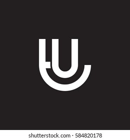 initial letter logo tu, ut, u inside t rounded lowercase white black background