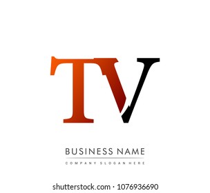 
initial letter logo TV colored red and black, Vector logo design template elements for your business or company identity