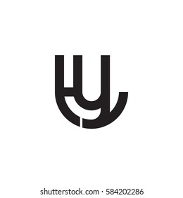 initial letter logo ty, yt, y inside t rounded lowercase black monogram