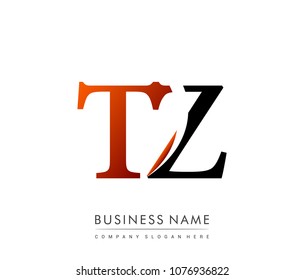 
initial letter logo TZ colored red and black, Vector logo design template elements for your business or company identity