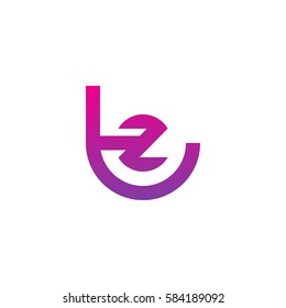 initial letter logo tz, zt, z inside t rounded lowercase purple pink