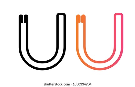 Initial letter logo U, alphabet letter U, vector 