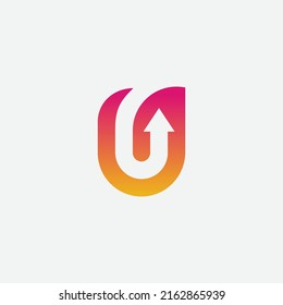 Initial letter logo. U letter trade marketing logo vector template.