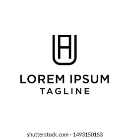 initial letter logo UA, AU, logo template