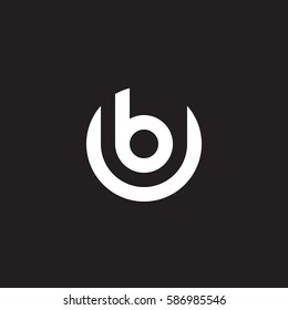 initial letter logo ub, bu, b inside u rounded lowercase white black background