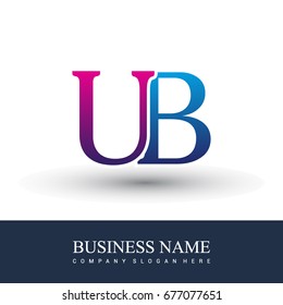 initial letter logo UB colored red and blue, Vector logo design for your business or company identity.