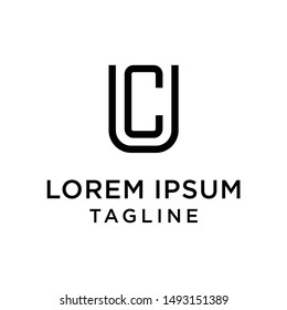 initial letter logo UC, CU, logo template