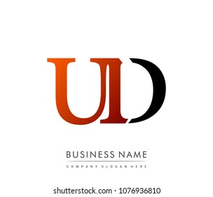 
initial letter logo UD colored red and black, Vector logo design template elements for your business or company identity