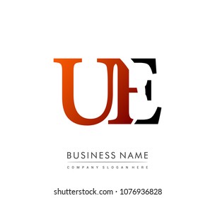 
initial letter logo UE colored red and black, Vector logo design template elements for your business or company identity