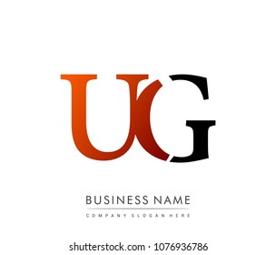 
initial letter logo UG colored red and black, Vector logo design template elements for your business or company identity