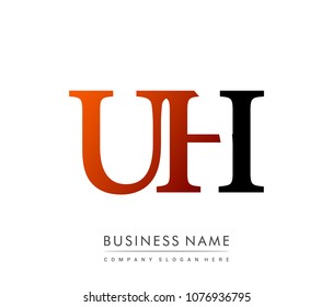 
initial letter logo UH colored red and black, Vector logo design template elements for your business or company identity