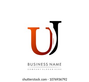 
initial letter logo UJ colored red and black, Vector logo design template elements for your business or company identity