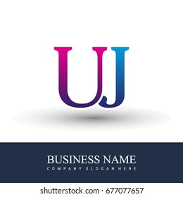 initial letter logo UJ colored red and blue, Vector logo design for your business or company identity.