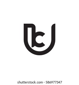 initial letter logo uk, ku, k inside u rounded lowercase black monogram