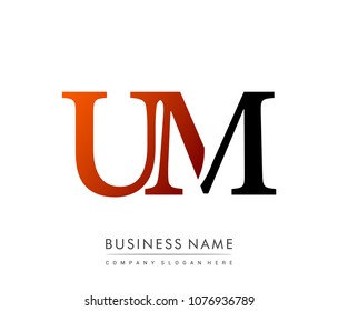 
initial letter logo UM colored red and black, Vector logo design template elements for your business or company identity