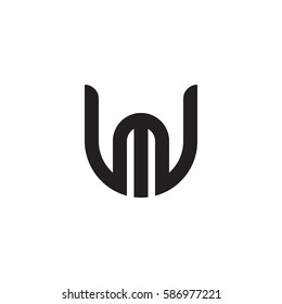 initial letter logo um, mu, m inside u rounded lowercase black monogram