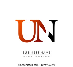 
initial letter logo UN colored red and black, Vector logo design template elements for your business or company identity