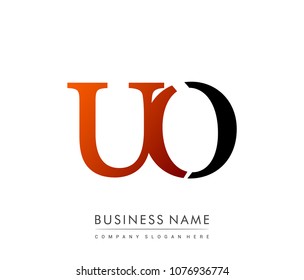 
initial letter logo UO colored red and black, Vector logo design template elements for your business or company identity