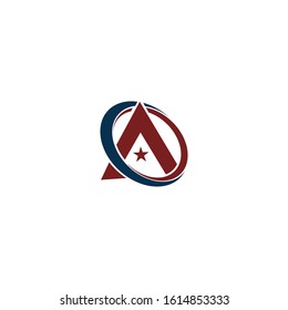 Initial letter A Logo US style logo with colorful and 3d background for creative industry, web, business and company