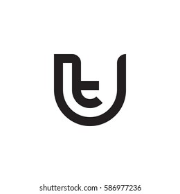 initial letter logo ut, tu, t inside u rounded lowercase black monogram