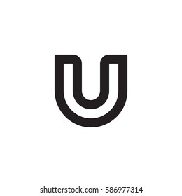 initial letter logo uu, u inside u rounded lowercase black monogram