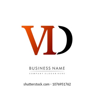 initial letter logo VD colored red and black, Vector logo design template elements for your business or company identity