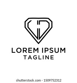 initial letter logo VD Diamond, logo template