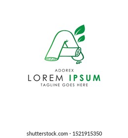 Initial letter A logo vector design template with white background and shades of green color. Can be used for company logo or symbol
