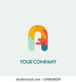 Initial letter A logo vector design template. Initial A minimalist logo template vector Paper cut style.