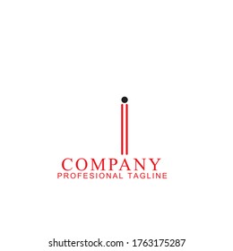Initial letter i logo vector design template. red letter isolated on white background. Can be used for company logo or symbol, on modern style