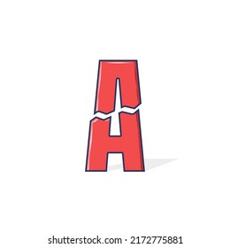 Initial letter A logo vector design template with shadow on white background