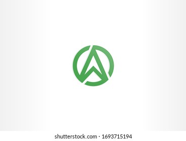 Letra inicial Plantilla de diseño de símbolos vectoriales de logotipo A. Logotipo vectorial de círculo circular en línea