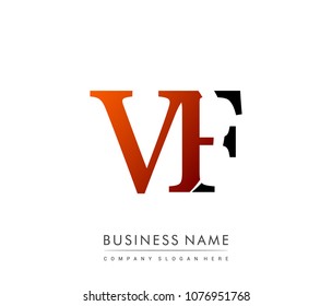 initial letter logo VF colored red and black, Vector logo design template elements for your business or company identity
