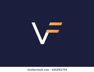 initial letter logo vf, fv, logo template