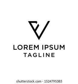 initial letter logo VF, FV logo template