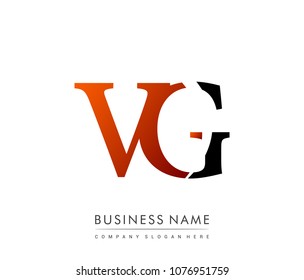 initial letter logo VG colored red and black, Vector logo design template elements for your business or company identity
