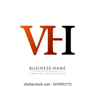 initial letter logo VH colored red and black, Vector logo design template elements for your business or company identity