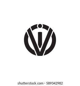 initial letter logo vi, iv, i inside v rounded lowercase black monogram