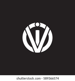 initial letter logo vi, iv, i inside v rounded lowercase white black background