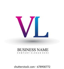 initial letter logo VL colored red and blue, Vector logo design for your business or company identity.