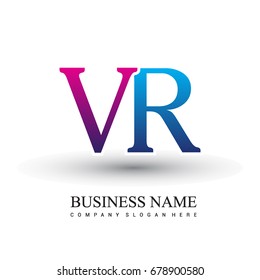 initial letter logo VR colored red and blue, Vector logo design for your business or company identity.