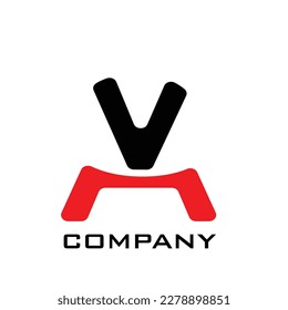 initial letter logo vu, uv, v inside u rounded lowercase white background