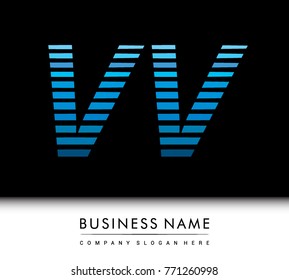 initial letter logo VV colored blue with striped compotition, Vector logo design template elements for your business or company identity
