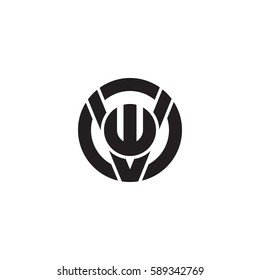 initial letter logo vw, wv, w inside v rounded lowercase black monogram