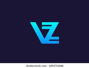 initial letter logo VZ, ZV, logo template
