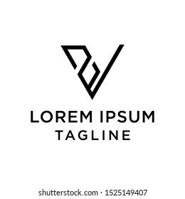 initial letter logo VZ, ZV logo template