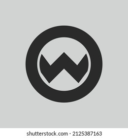 initial letter logo W inside circle shape, OW, WO, W inside O rounded upper case black monogram