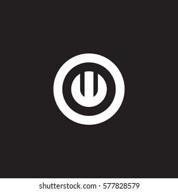 initial letter logo w inside circle shape, ow, wo, w inside o rounded lowercase white black background
